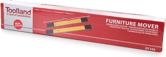 Toolland Uitschuifbare meubelrollers, 2-delig, uitschuifbaar van 44.5 cm tot 70 cm, draagkracht 250 kg