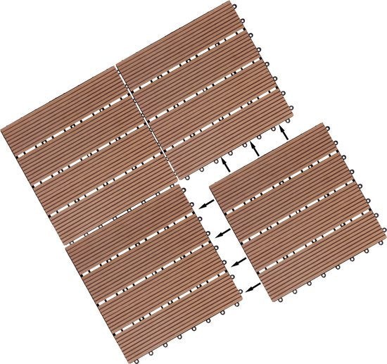 WPC Vlondertegel - Klassiek Insteeksysteem 30x30cm - Terracotta