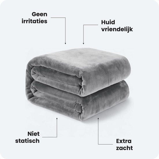 Luft Fleece deken - 230x200cm - Extra groot en super zacht - Plaid - Bankdeken - Fleece Plaid - Warm Dekentje voor Bank
