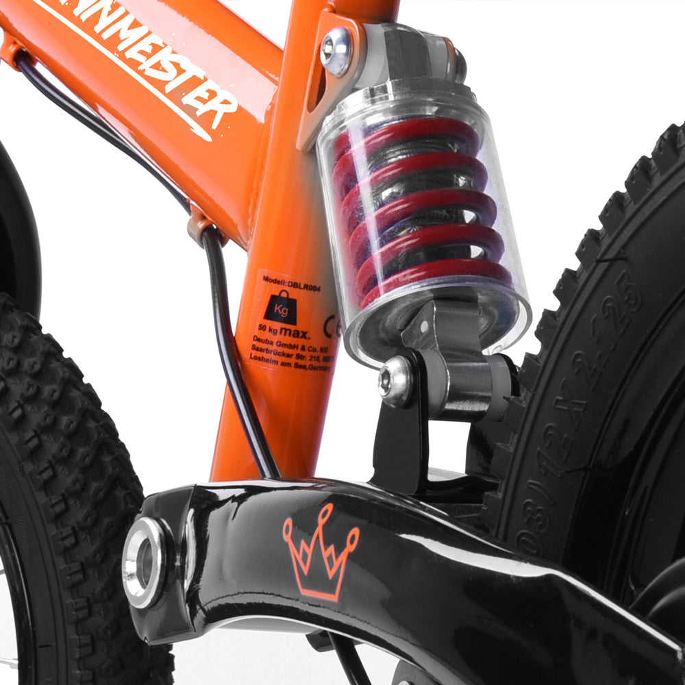 Rennmeister Loopfiets 'Renmeister' met vering en oefenzadel oranje