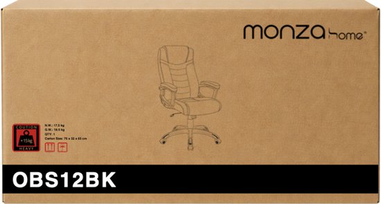 Monza Home® Bureaustoel Zwart – Ergonomische Bureau Stoel – PU Leder – Verstelbaar – 150kg Draagvermogen – Luxe Directiestoel