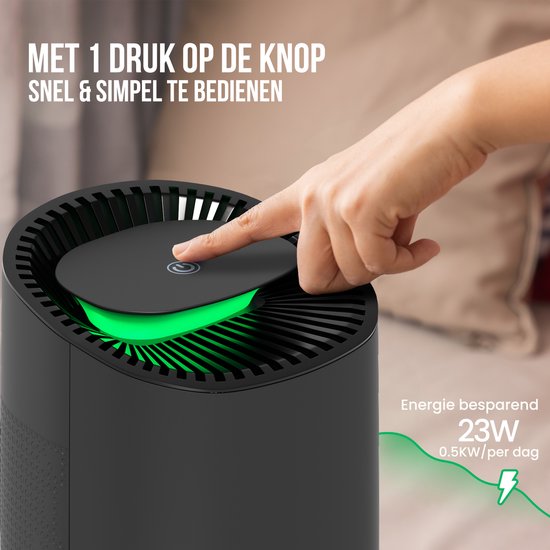 Strex Luchtontvochtiger - Compact en Stil - Mini Luchtontvochter - 600ml/dag - Zwart