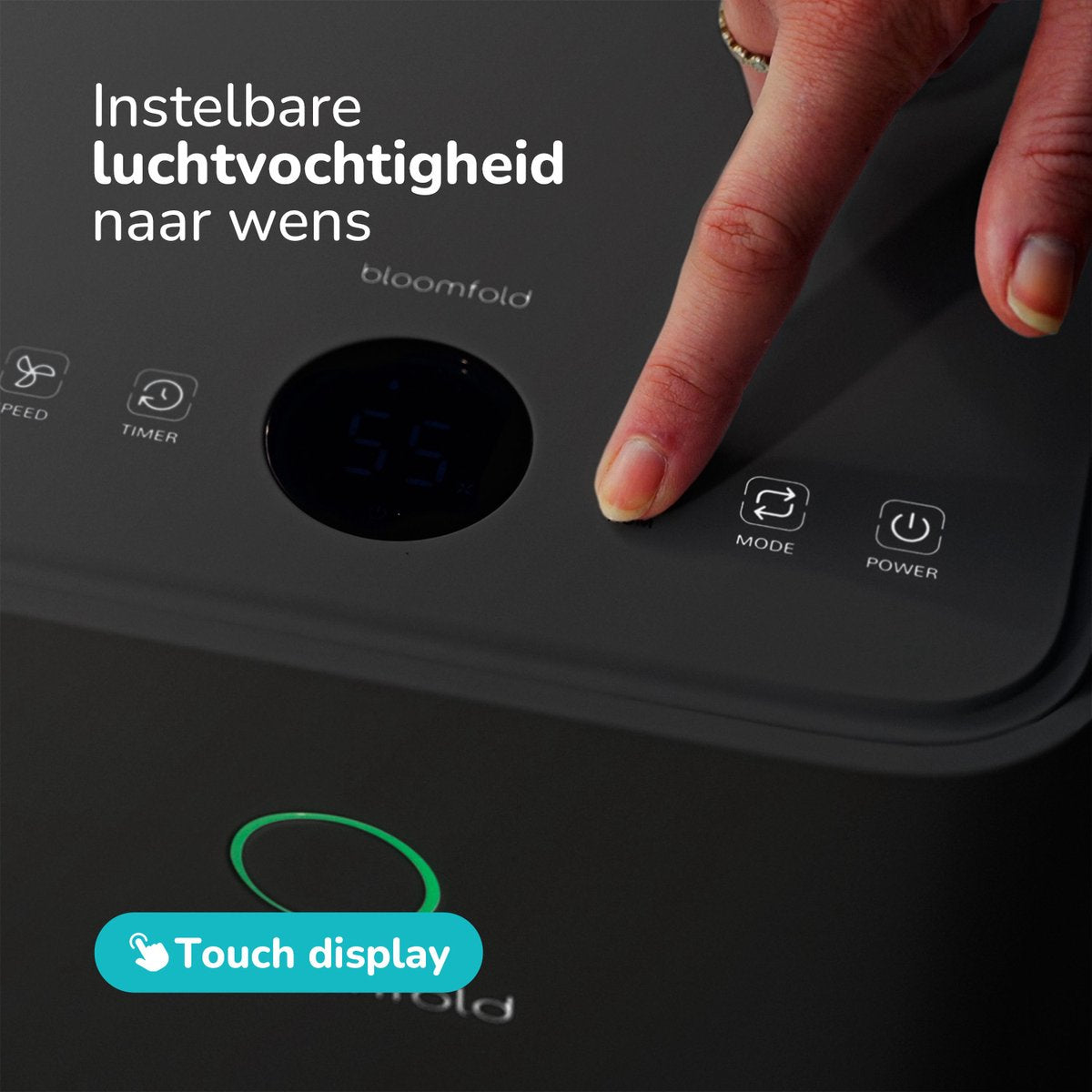 Bloomfold Luchtontvochtiger - 12L per Dag - Woonkamer, Slaapkamer, Kelder & Badkamer - Dehumidifier - Zwart