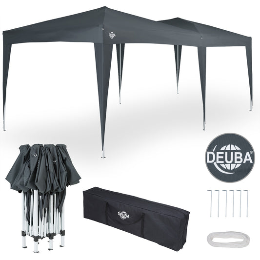 Deuba Partytent - Paviljoen - EasyUp - Opvouwbaar - Waterdicht - Met Draagtas - 300 x 600 cm - Antraciet