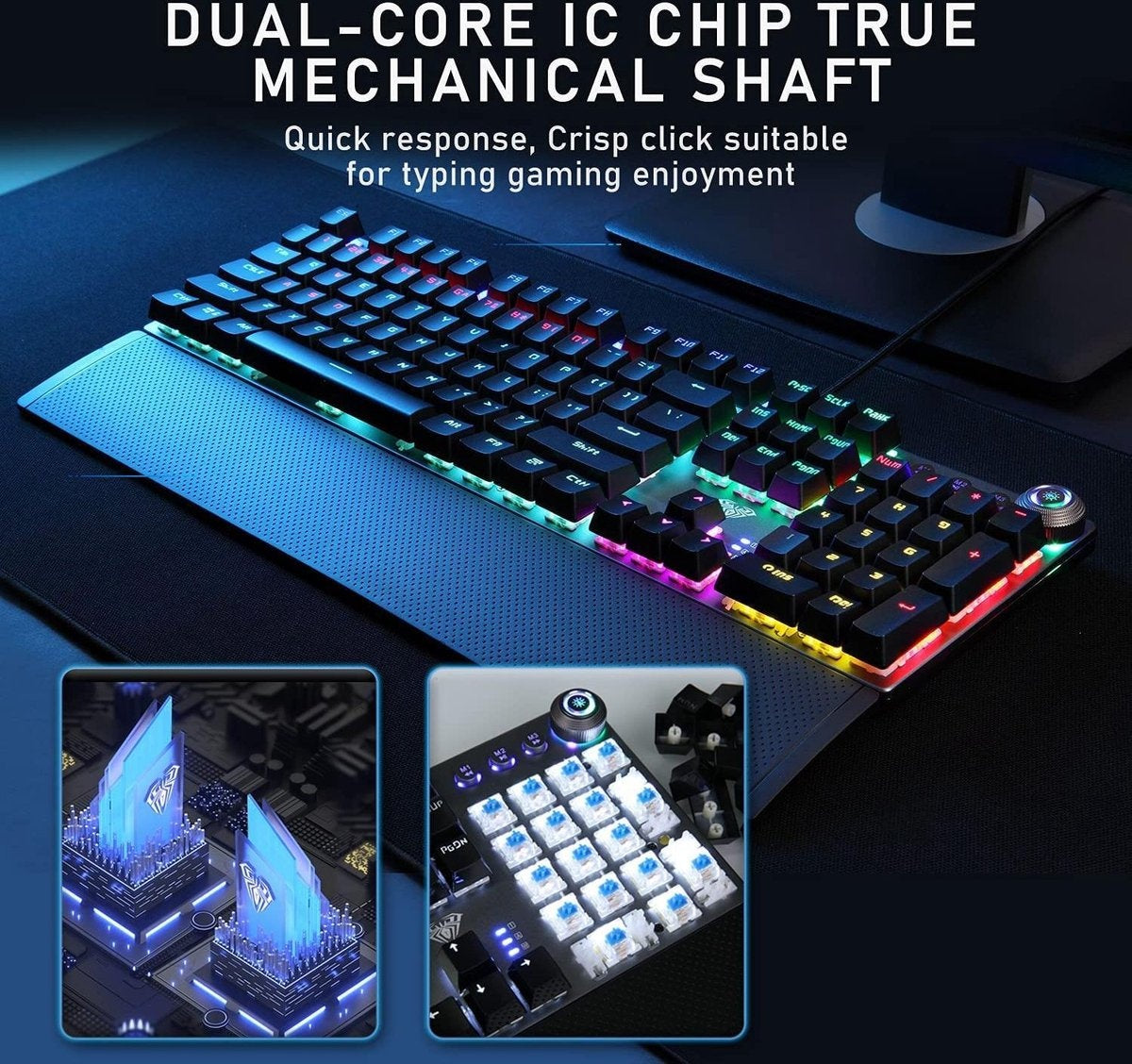AULA F2058 RGB mechanisch gaming toetsenbord - QWERTY - blue switch