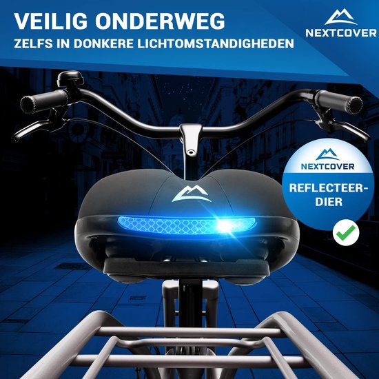Nextcover Fietszadel - Airflow - Ergonomisch - Memory Foam - Zwart