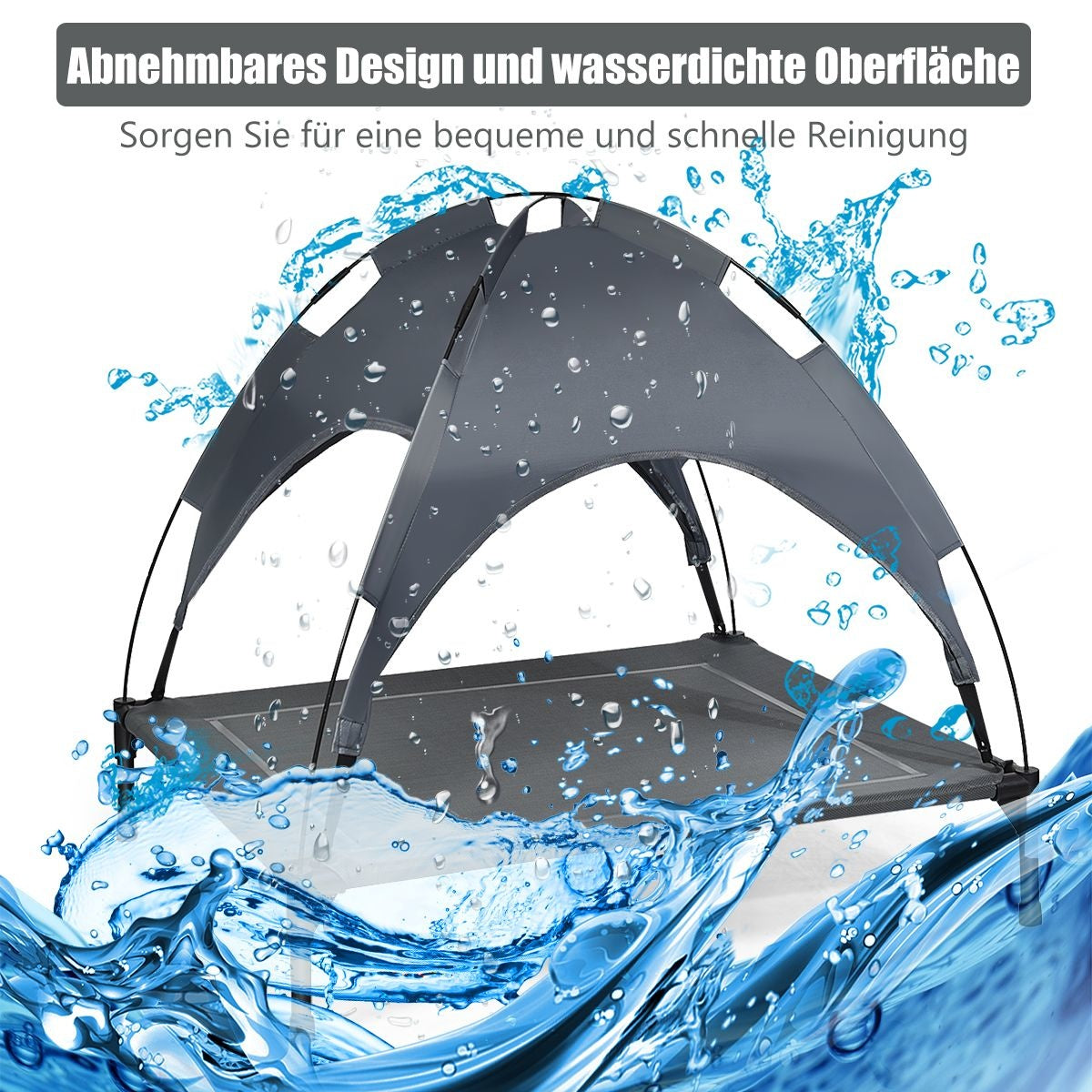 Coast Hondenmand - Hondenbed/Stretcher - 90 x 81 x 86 cm - Grijs
