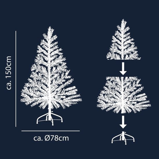 Arti Casa Kunstkerstboom 150 cm – Kerstboom Inclusief Standaard – Binnenboom Ø78cm – Groen