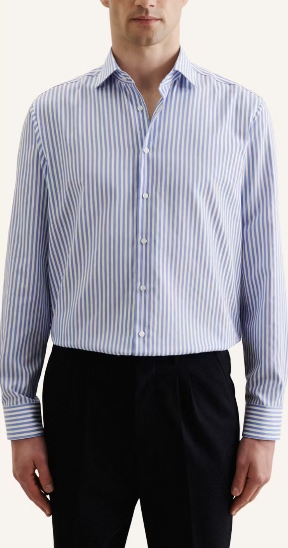 Seidensticker New Kent Business Overhemd Heren – Regular Fit – Maat 42 – Mid Blue