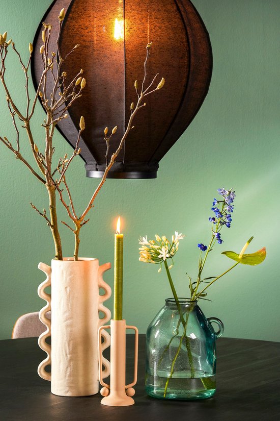 Mica Decorations Pego Hanglamp - H73 x Ø54 cm - Linnen - Zwart