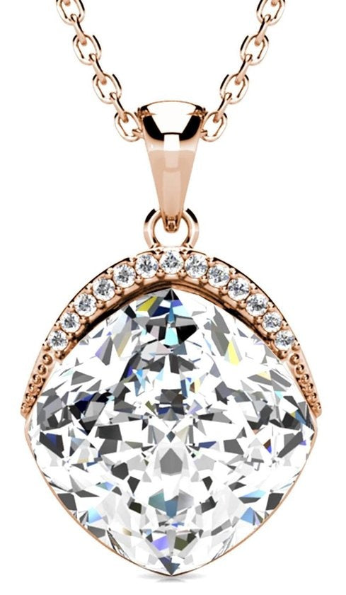 Yolora Dames Ketting met Hanger - Kalpa Camaka Kristal - Rosé kleurig - 18K Roségoud Verguld - Halsketting - Vrouwen Collier Rose Gold - Sieraden - Geschenkdoos - Luxe Giftbox - Cadeau doos - Exclusieve Geschenkverpakking - Mooie Cadeauverpakking