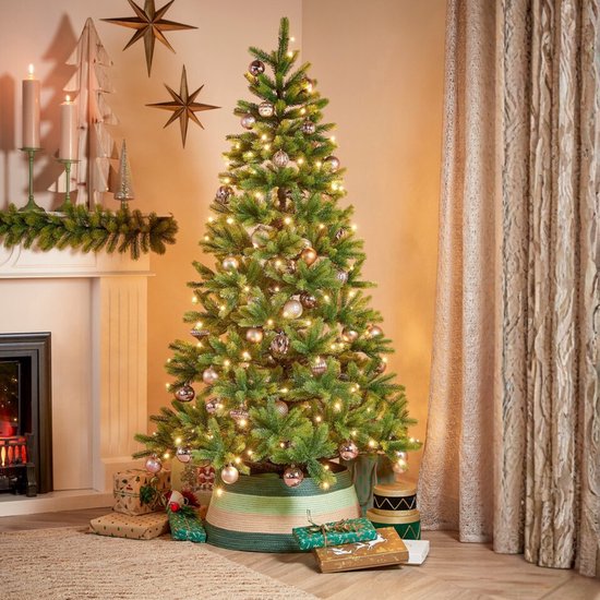 Triumph Tree Sherwood Deluxe Kunstkerstboom met LED Verlichting - Kunst Kerstboom H185 x Ø127 cm - Groen
