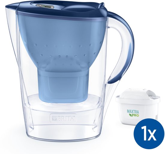 BRITA Waterfilterkan Marella Cool - 2,4L - Blauw - incl. 1 MAXTRA PRO Pure Performance Waterfilter – Past in de koelkast - Filter drinkwater van kalk, chloor, PFAS, herbicide, pesticide en meer*