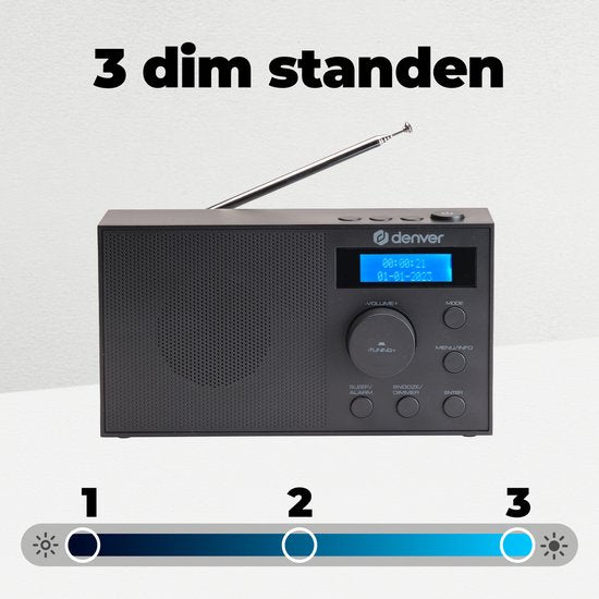 Denver DAB Radio - DAB+/ FM Radio - 40 voorkeuzezenders - Wekkerradio - DAB51B
