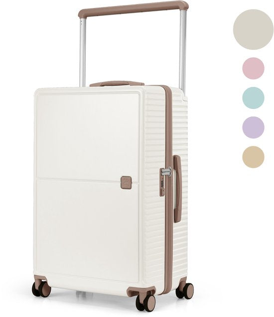 SC City Walker - Medium Reiskoffer 77L - Lichtgewicht & Sterk - 360° Spinner Wielen - Origineel TSA-slot - Inclusief Beschermhoes & Wetpouch - 66 x 45 x 26 cm - Beige