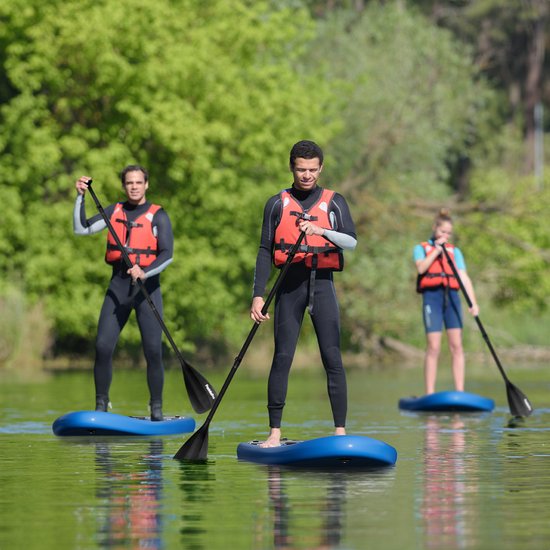 LifeGoods PaddlePro SUP Board - Opblaasbaar Paddle Board - Compleet Set - Max. 150KG - 320x81cm - Blauw