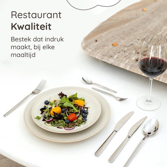 Deleca 6 Persoons Luxe RVS Bestekset Amor (36-delig) - Lepels, Messen, Vorken, Steakmessen & Gebaksvorkjes - Vaatwasserbestendig - Zilver Design Bestek - 18/0 Edelstaal