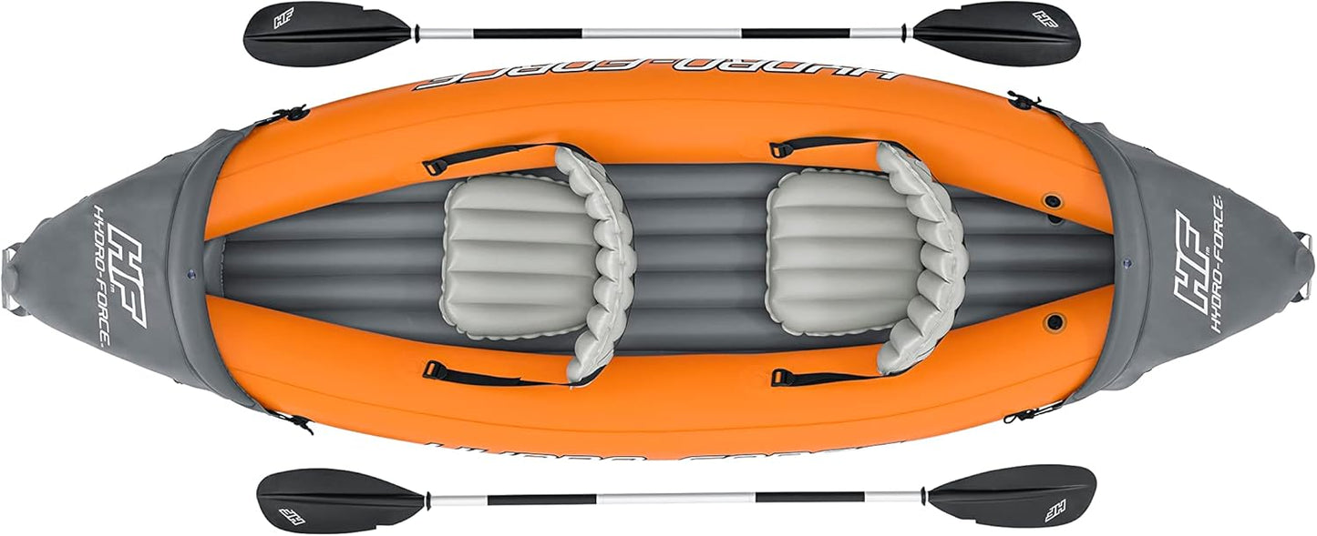 Hydro-Force Rapid - Opblaasbare Kajak voor 2 Personen - met Zittingen - Rugleuning - Peddels - Handpomp - en Draagtas - Oranje