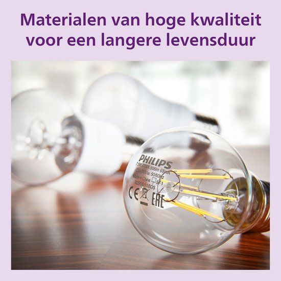 Philips LED lamp transparant - 40W - E14 fitting - Warmwit licht; 2700K - 6-pack