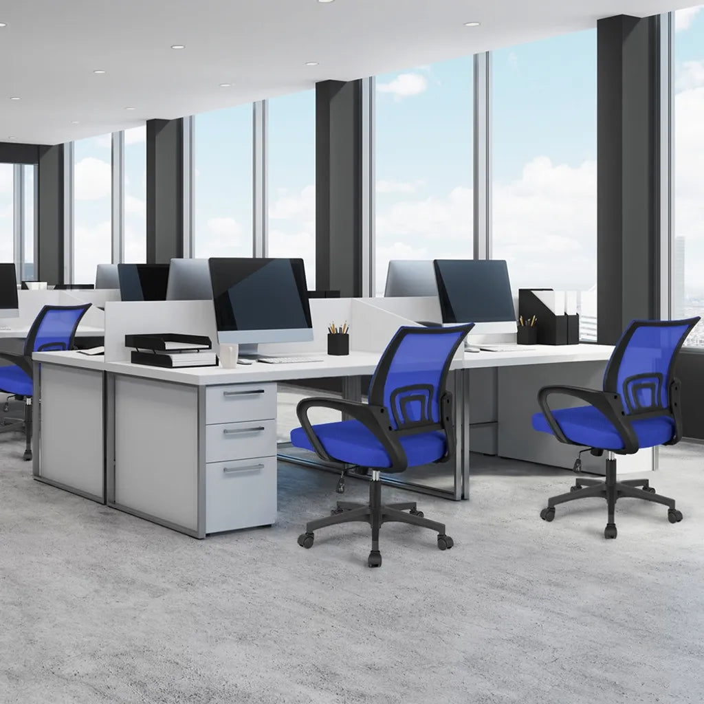 Yaheetech Ergonomische Bureaustoel - Rocking Functie - 60,5 x 60 x 87–97 cm – Blauw
