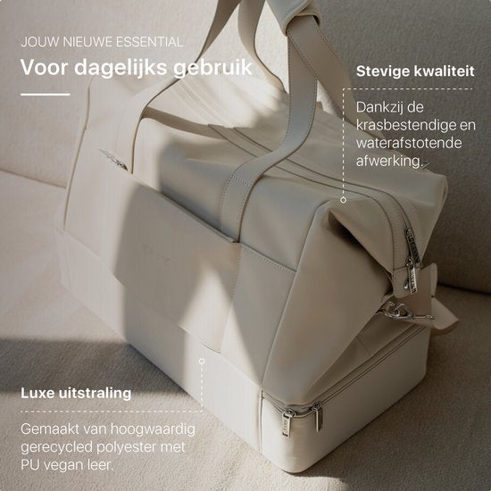 ONYX The Weekender Reistas voor Dames en Heren - 50L Weekendtas - Duffel Bag Handbagage - Ivory White
