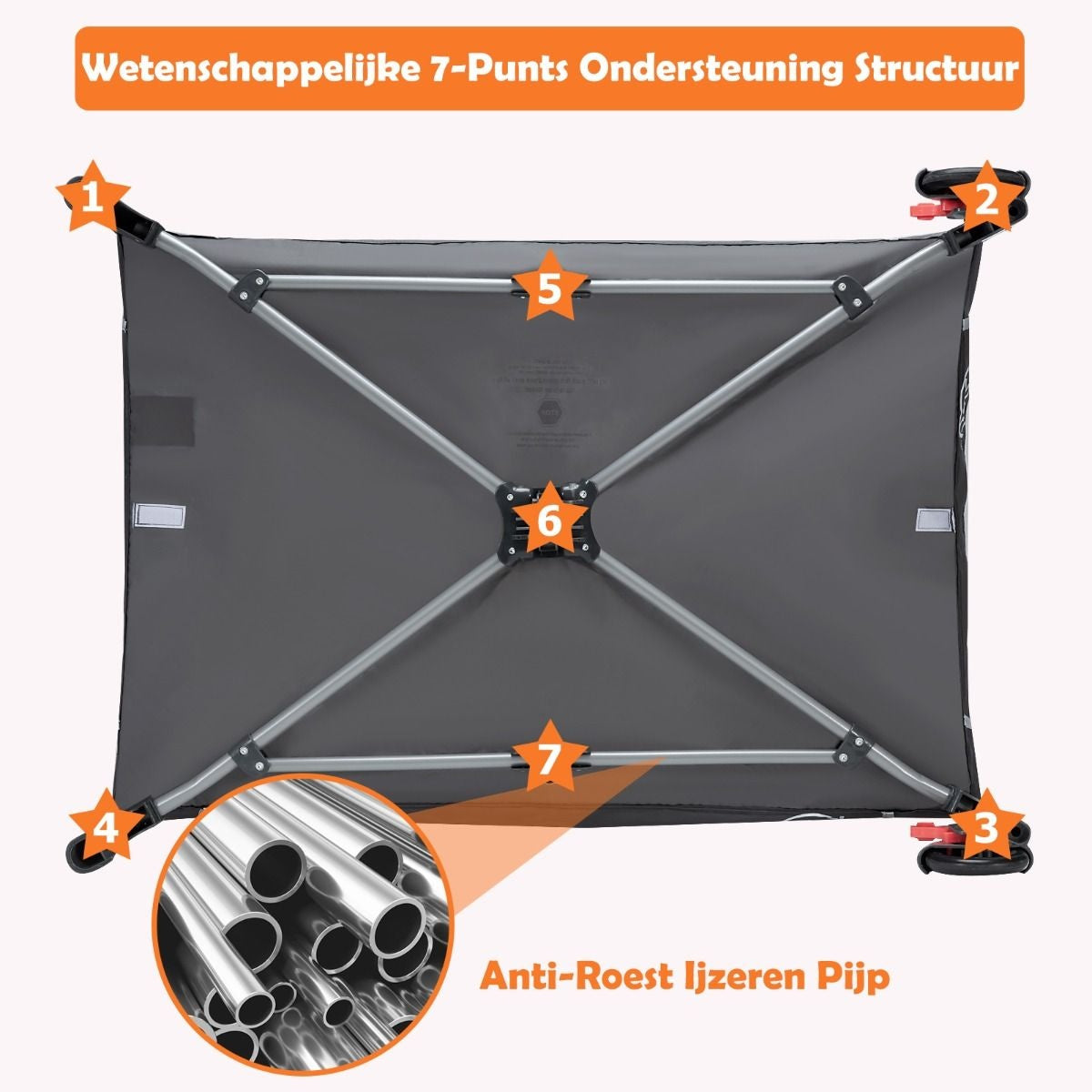Coast 3-In-1 Inklapbaar Reisbed & Verschoonbed & Box met Afneembaar en Verstelbaar Gaas