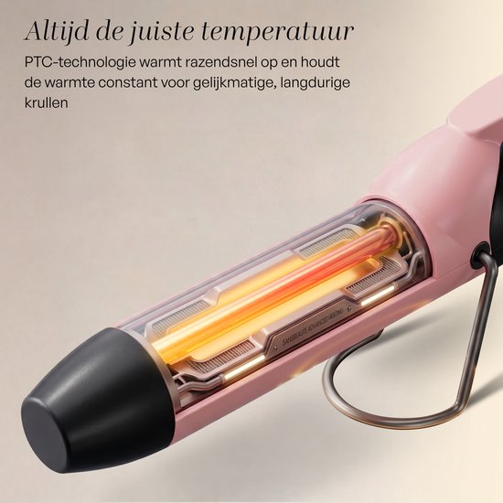 Sansbeauté® 6 in 1 Krultang met Klem - Keramische Haarkruller - 13mm tot 38mm - Beach Waves - Wavy Hair - Krultangen 32mm 25 mm 19 mm - Blowout Brush - Haarstyler - Hair Curler - Dunne en Dikke Krultang - Mini Krultang - Krultang Kort Haar