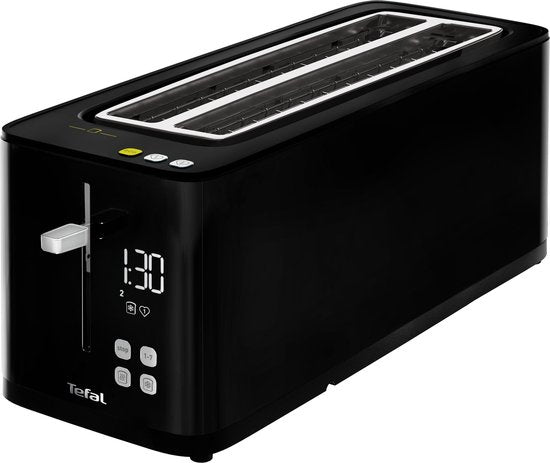 Tefal Smart & Light TL6408 - Broodrooster XL - 4 Sneden brood - Digitaal Display - 7 Bruiningsniveau's - Uitneembare kruimellade