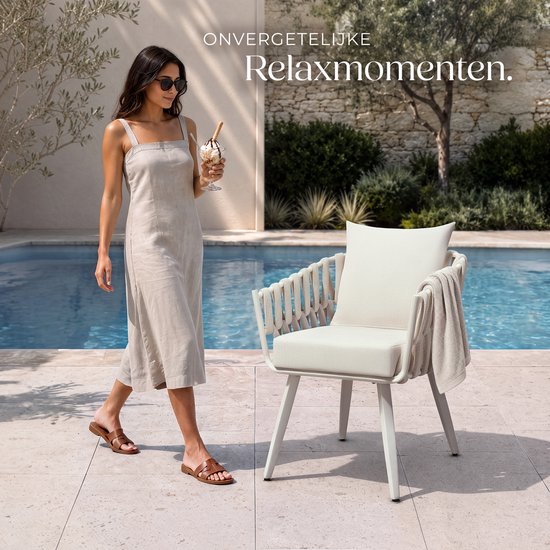 tectake® Tuinstoel Lugano - Loungestoel met Aluminium Frame - Buitenstoel in Rope-Design - Buiten Fauteuil met Dikke Kussens - Voor Tuin of Balkon - Terrasstoel - UV- en Weerbestendig - Antraciet