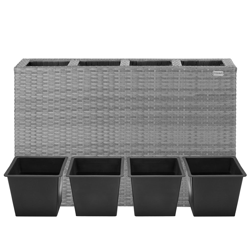 Casaria Polyratton bloempot grijs 95x27x60cm