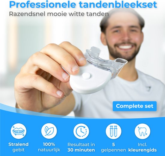 Nuvance - Tandenbleekset - 5 Spuiten Zonder Peroxide (0%) - Tandenblekers - Tanden Bleken - Teeth Whitening Kit - Witte Tanden