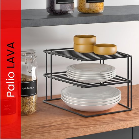 Metaltex - Bordenrek - Zwart - Keukenkast organizer - 25x25x19 cm