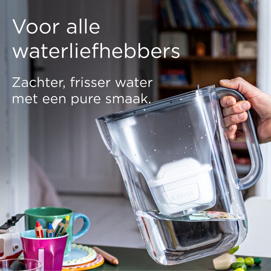 BRITA Waterfilterkan Style Essential XL - 3,6L - Blauw - incl. 1x MAXTRA PRO Pure Performance - grote filterkan met Smart Light LED & klapdeksel, filtert verontreinigingen & meer