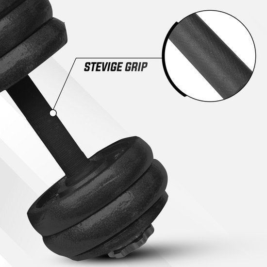 Fitby Dumbells 20KG - Dumbbells - Gewichten set - Verstelbare Dumbells - Halterset - Dumbell Set - Gietijzer - Inclusief Opbergkoffer