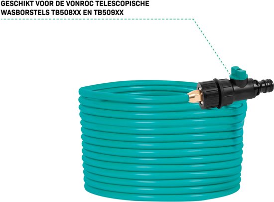 VONROC Waterslang 11 meter – voor VONROC Telescopische Wasborstel TB508XX en TB509XX