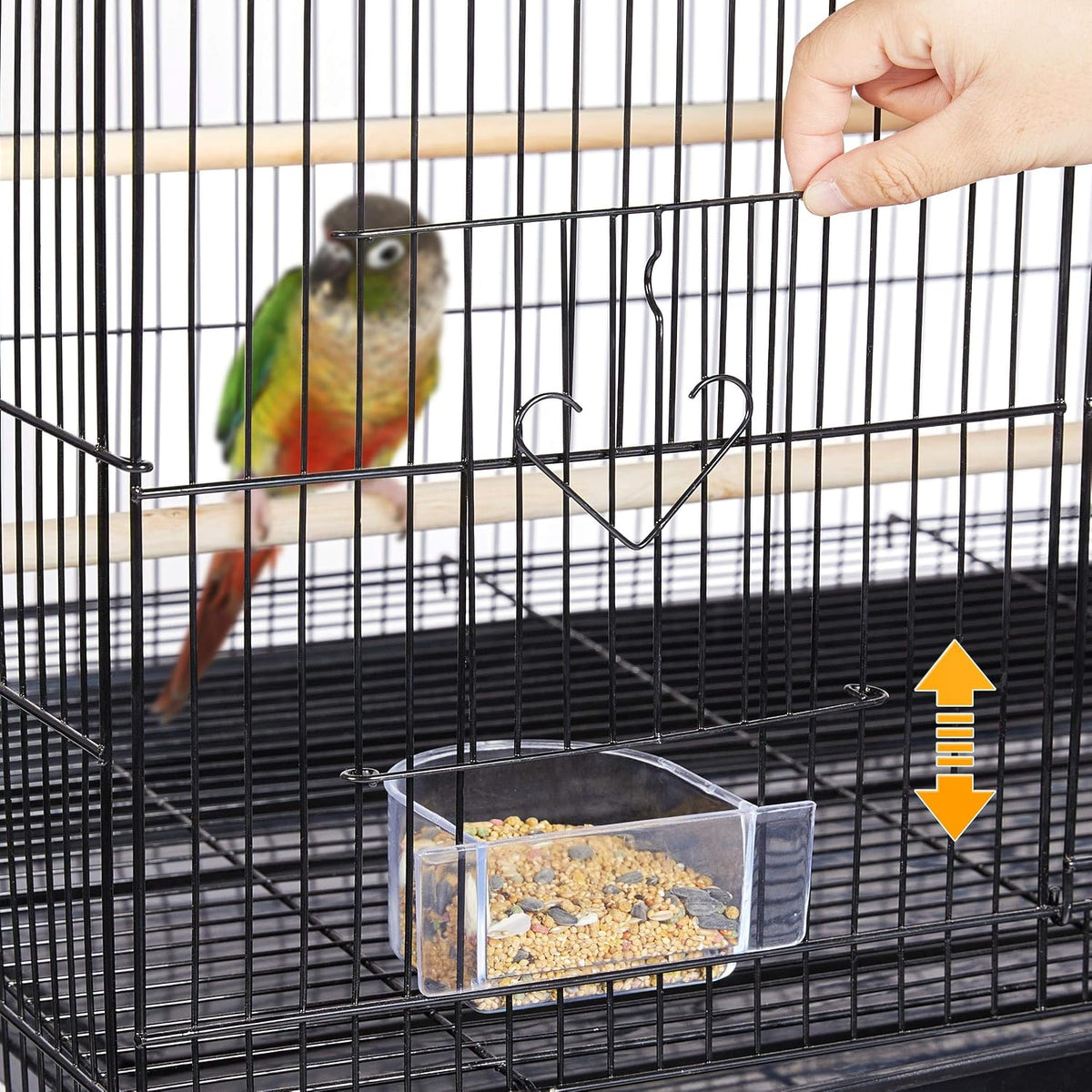 Yaheetech Stapelbare Vogelkooi 76 × 45,5 × 45,5 cm – Zwart – Ruime Vliegkooi voor Parkieten en Kleine Papegaaien