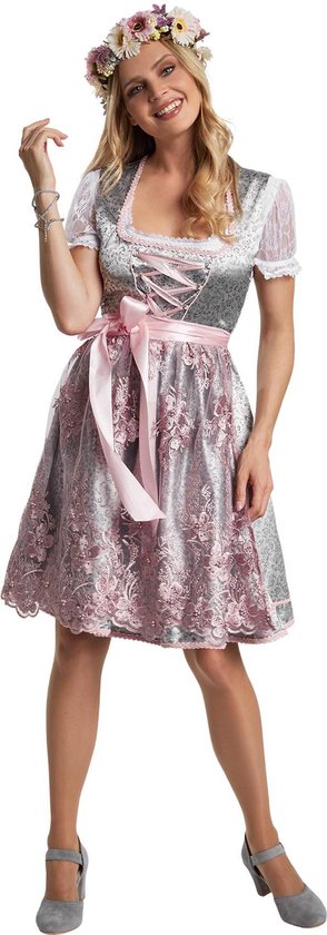 Dressforfun Mini-Dirndl Sonthofen model 2 M - verkleedkleding kostuum halloween verkleden feestkleding carnavalskleding carnaval feestkledij partykleding - 304661