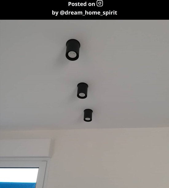Lucide AVEN - Plafondspot (Plafondlamp) Badkamer - Ø 9 cm - 1xGU10 - IP65 - Zwart