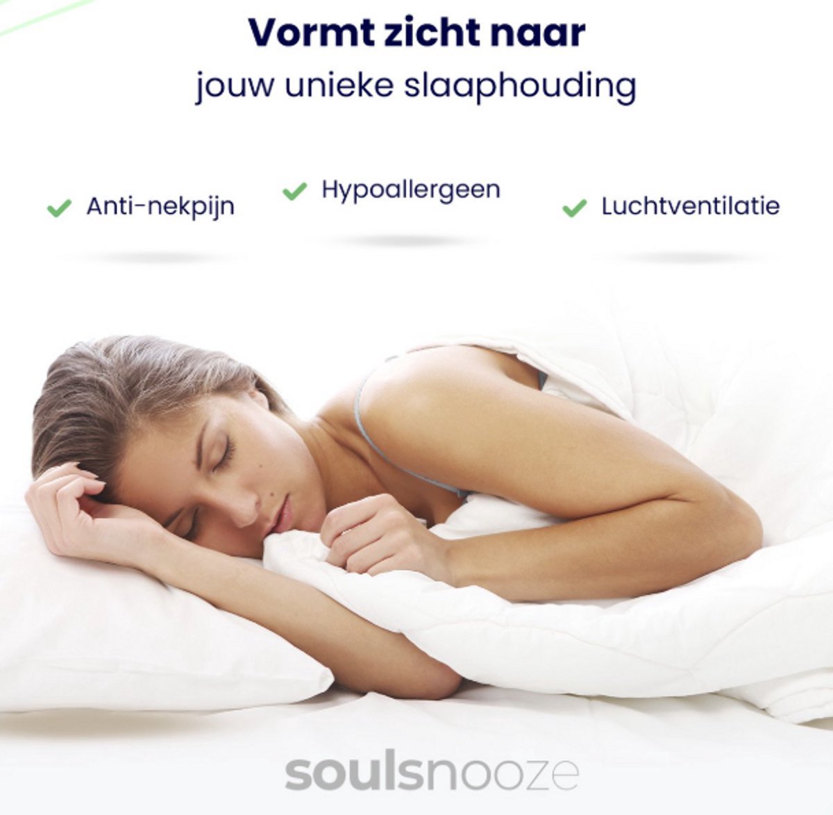 Soulsnooze Luxe Hoofdkussens – Set van 2 – 40x80 cm – Medium – Aanpasbaar & Anti-Allergie