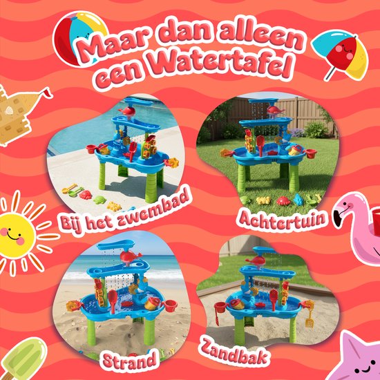 KidzKraze® Watertafel L - Buitenspeelgoed – Sensorisch Speelgoed - Activiteiten Tafel – Waterbaan - Zandtafel Voor Kinderen - Waterspeeltafel Speelgoed - Incl. Accessoires