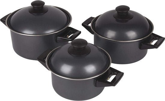 Bo-Camp - Pannenset - Rondo - 3-Delig - Carbonstaal