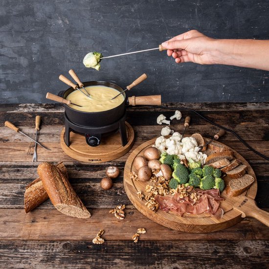 Boska Elektrische Fondueset Pro - Voor elk type fondue - 8 personen - Stijlvol gietijzer - Extra lang snoer