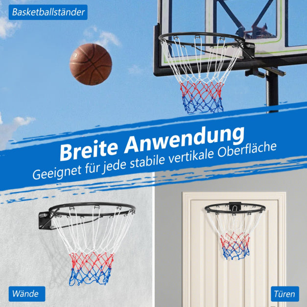 Coast Basketbalring - Metaal & Polyester - Ø45cm - 58 x 48 x 10 cm - Zwart