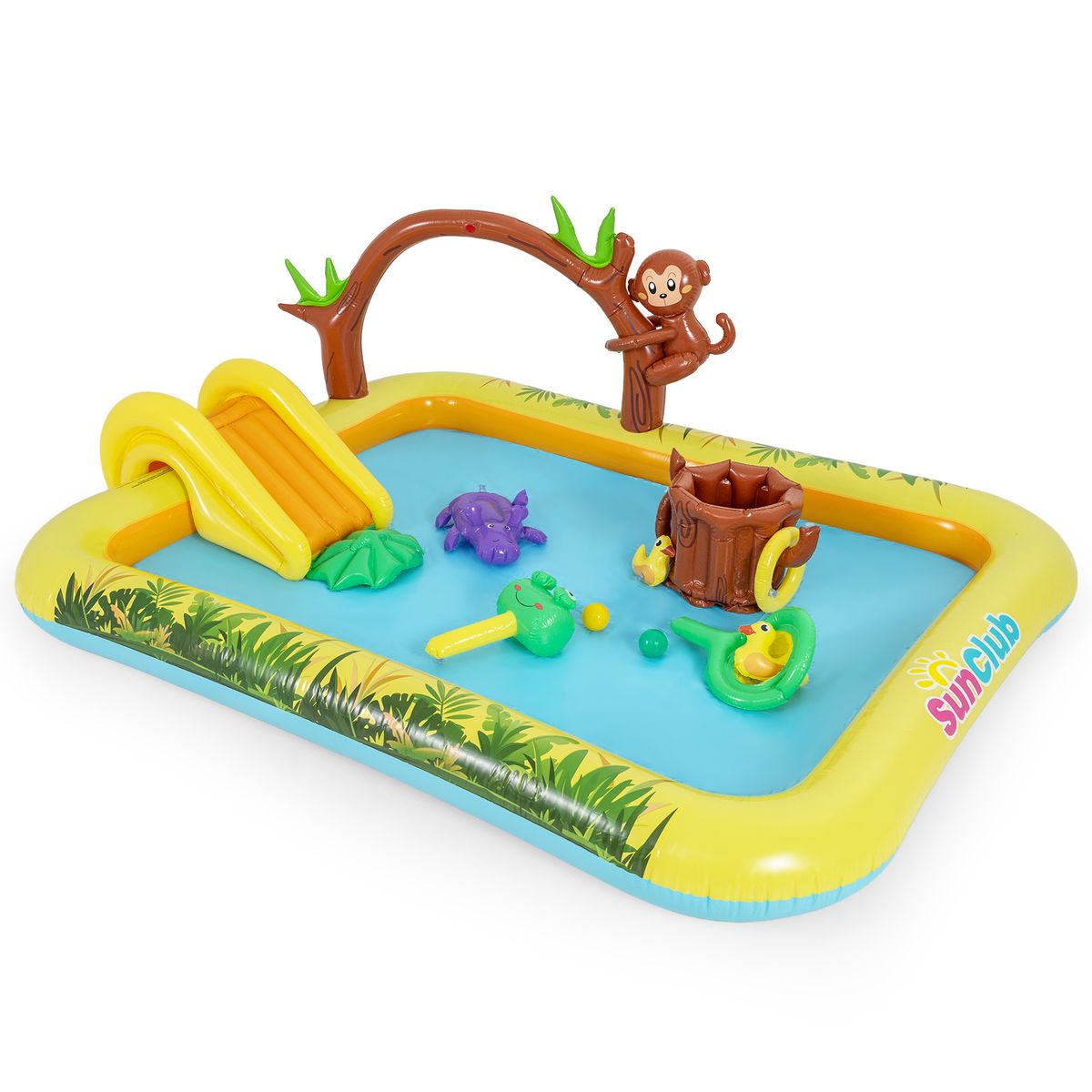 Coast Opblaasbaar Speelcentrum Jungle Avontuur - Glijbaan en Watersproeier - Voor Kinderen 2-6 Jaar - Multikleur
