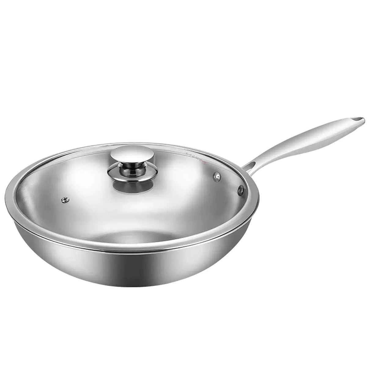 Maxcook MCC7911 RVS wokpan 28 cm met glazen deksel