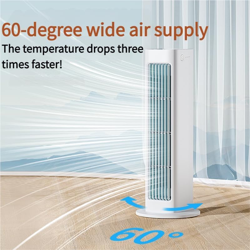 Breezmax Persoonlijke Luchtkoeler - 360° Draagbare Mini Airco met Afstandsbediening - 4000 mAh Oplaadbaar - 325 mm - Wit