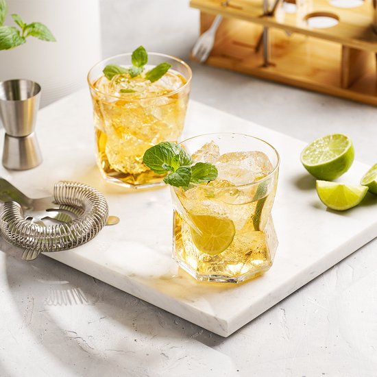KitchenBrothers Cocktail Set - 25 delig - Inclusief Cocktail Shaker (750ml) - Compleet voor Cocktailbar - Donkerbruin/Bamboe - Cocktailset - BPA-Vrij - Met Receptenboekje - Cadeauverpakking