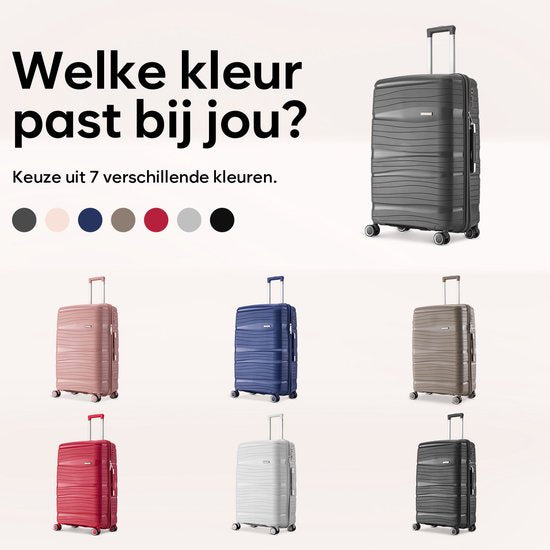 SC Travelin' Charm – 28-inch Grote Reiskoffer - Cijferslot - 41x24x69 cm - 98L - Lichtgewicht, Waterdicht & Duurzaam - Antraciet V2