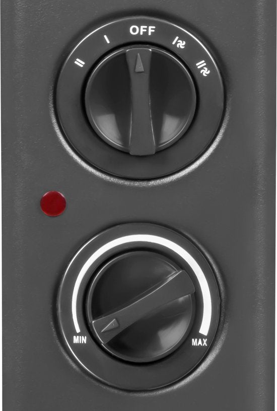 VONROC Elektrische kachel - Convectorkachel met ingebouwde radiator ventilator - 2 standen: 1250W/2000W - Regelbare thermostaat - Verwarmt ruimtes tot 24m2 – Modern design - Grijs