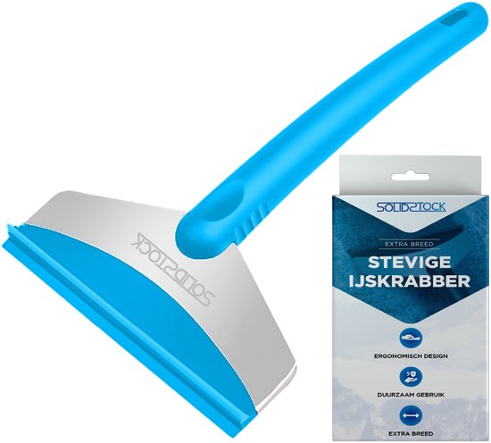 SolidStock IJskrabber Auto - Krabber Auto - Extra breed - Raamkrabber - Ergonomsich Design - Blauw